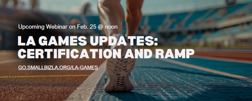 Runners feet on racetrack to promote LA Games small business webinar