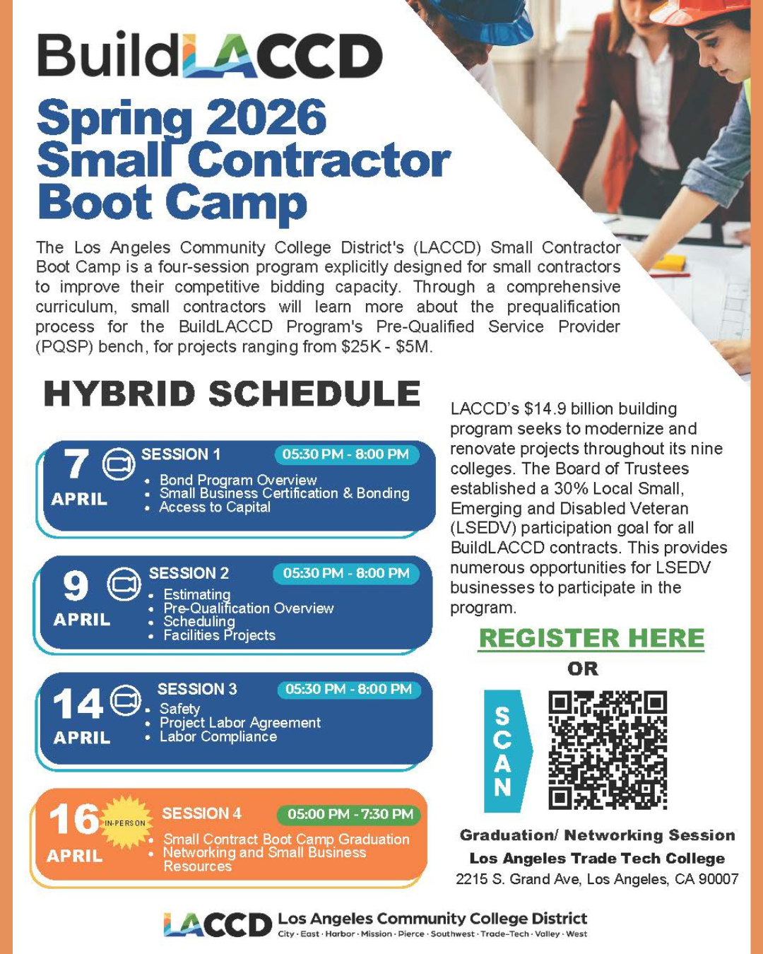 The Los Angeles Community College District (LACCD) Small Contractor Boot Camp