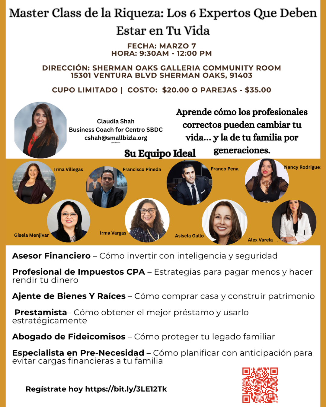 Master Class de la Riqueza: Los 6 Expertos Que Deben Estar en Tu Vida