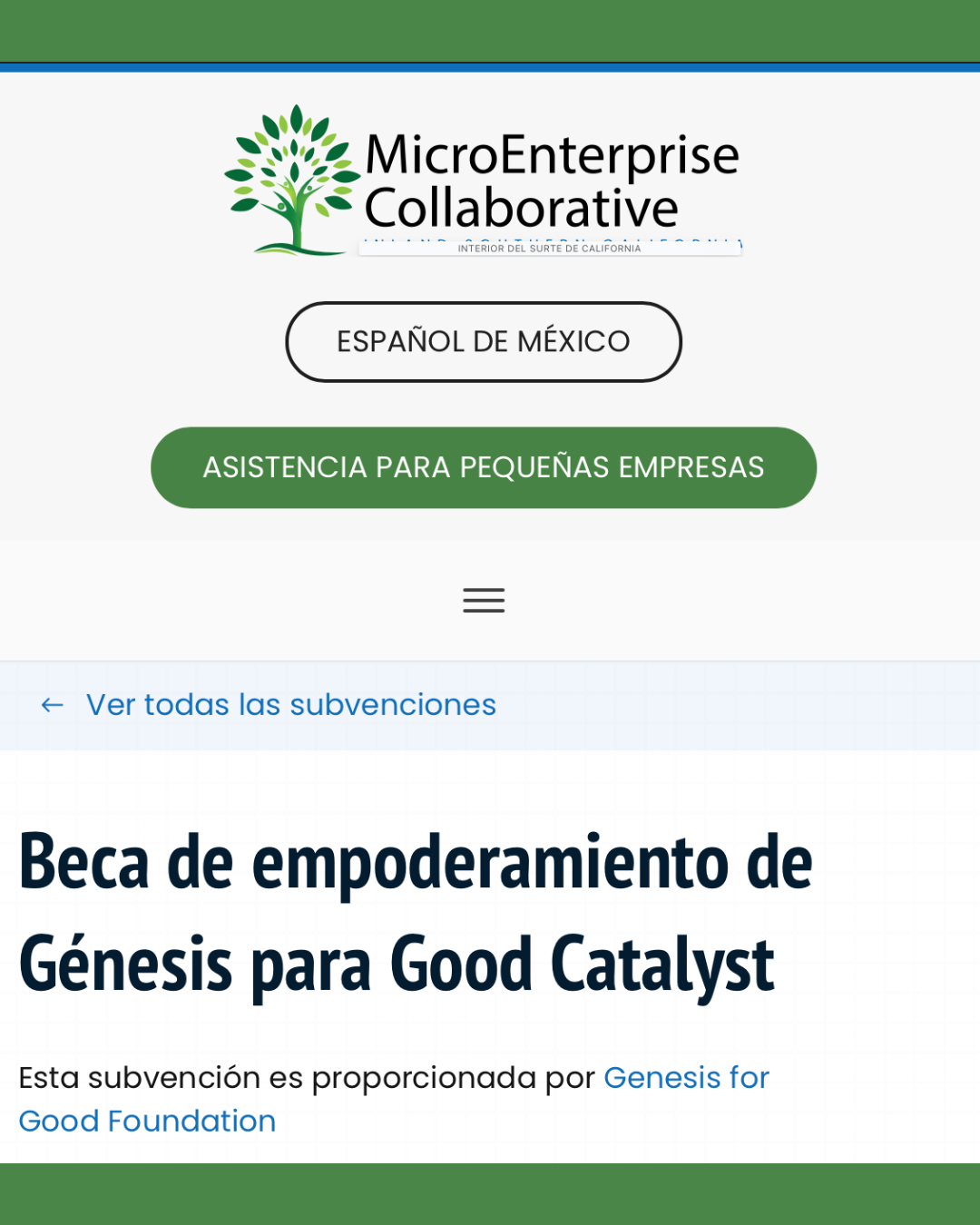 Subvención de Empoderamiento Genesis for Good Catalyst