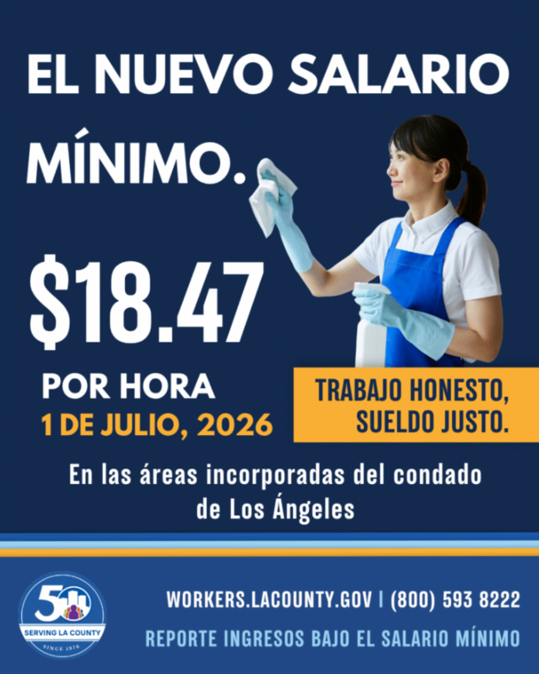 Nuevo Salario Mínimo Vigente Para Las Zonas No Incorporadas Del Condado De Los Ángeles