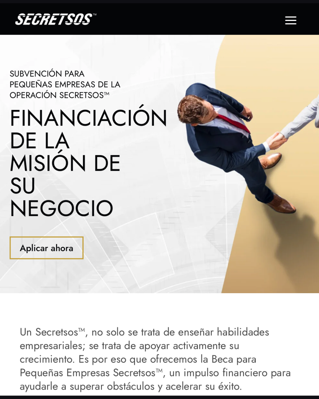 Subvención Para Pequeñas Empresas De La Operación Secretsos™